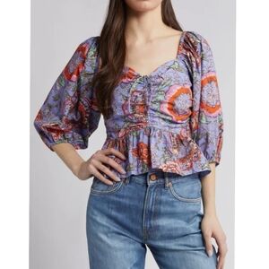 NEW Cleobella Brenna Floral Print Peplum